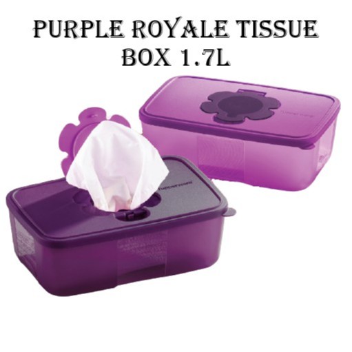 READY STOCK | Tupperware Purple Royale Tissue Box 1.7L | Kotak Tisu | Face Mask Box
