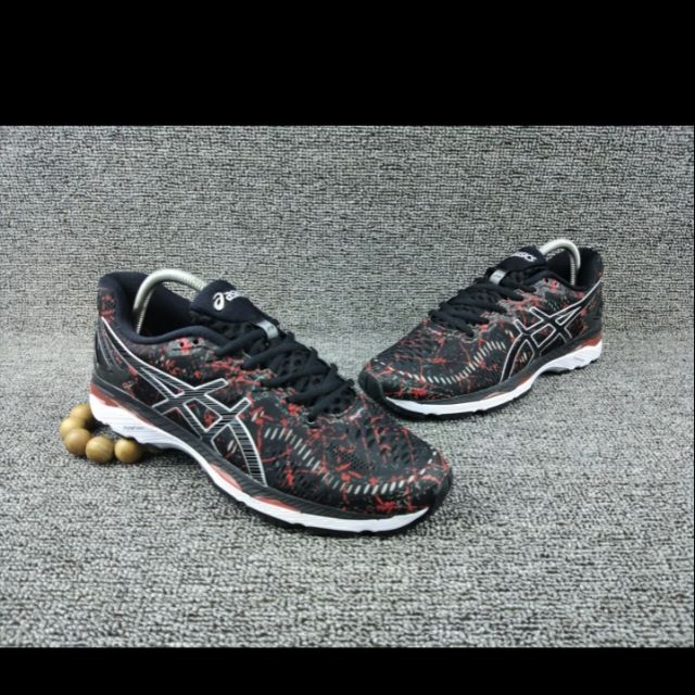 Asics Gel Kayano 23 Black Red Shopee Malaysia