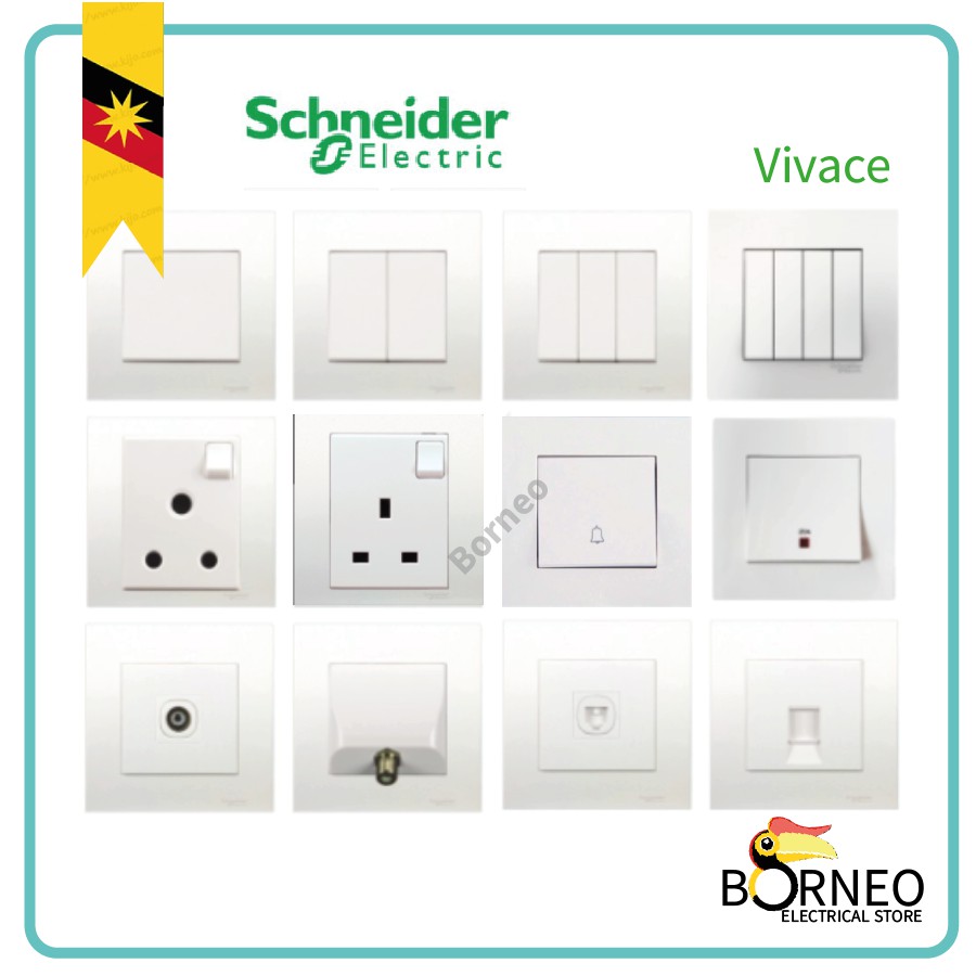 Schneider Vivace Series Switches Switch Socket | Shopee Malaysia