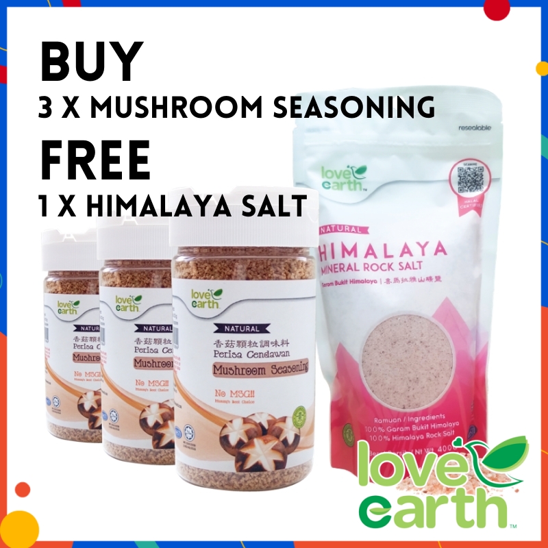 Love Earth Natural Mushroom Seasoning 150g (Buy 3 Free 1 Himalaya Salt