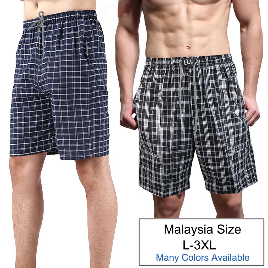 mens cotton plaid shorts