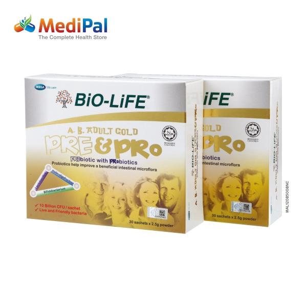 Medipal Biolife Ab Adult Gold Pre And Pro 2 5g X 30s 2 Pack