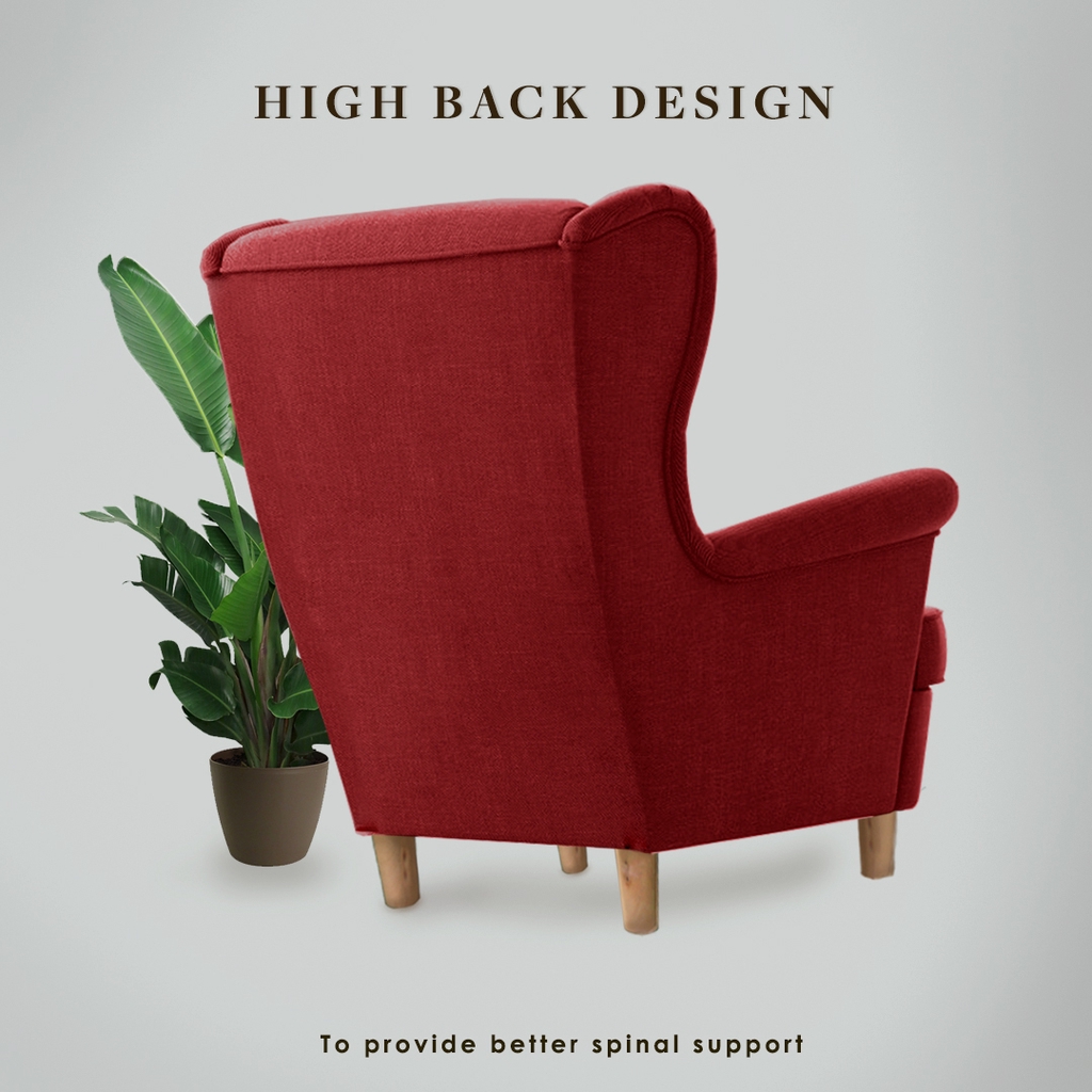 [FREE STOOL & PILLOW] Raymond Nordic Wing chair