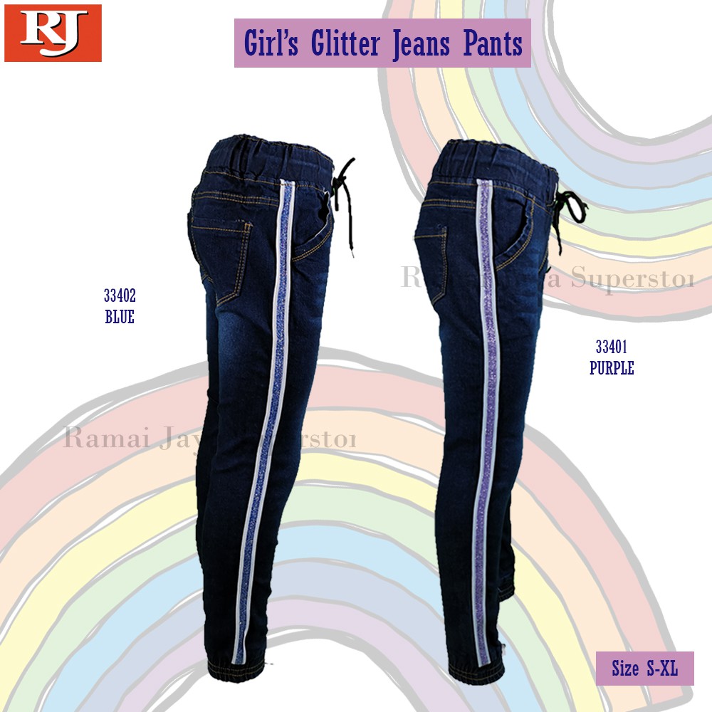 girls glitter jeans