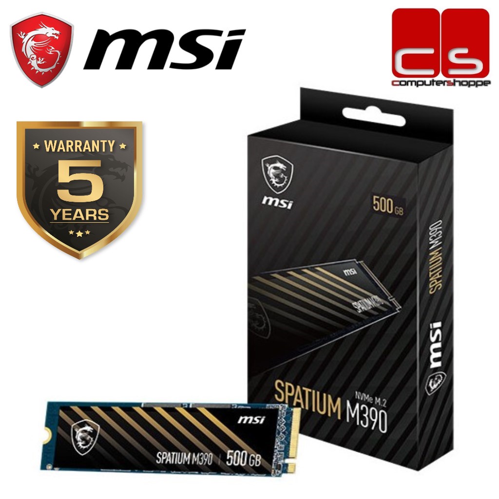 MSI SPATIUM M390 NVMe M.2 SSD - 500GB | Shopee Malaysia