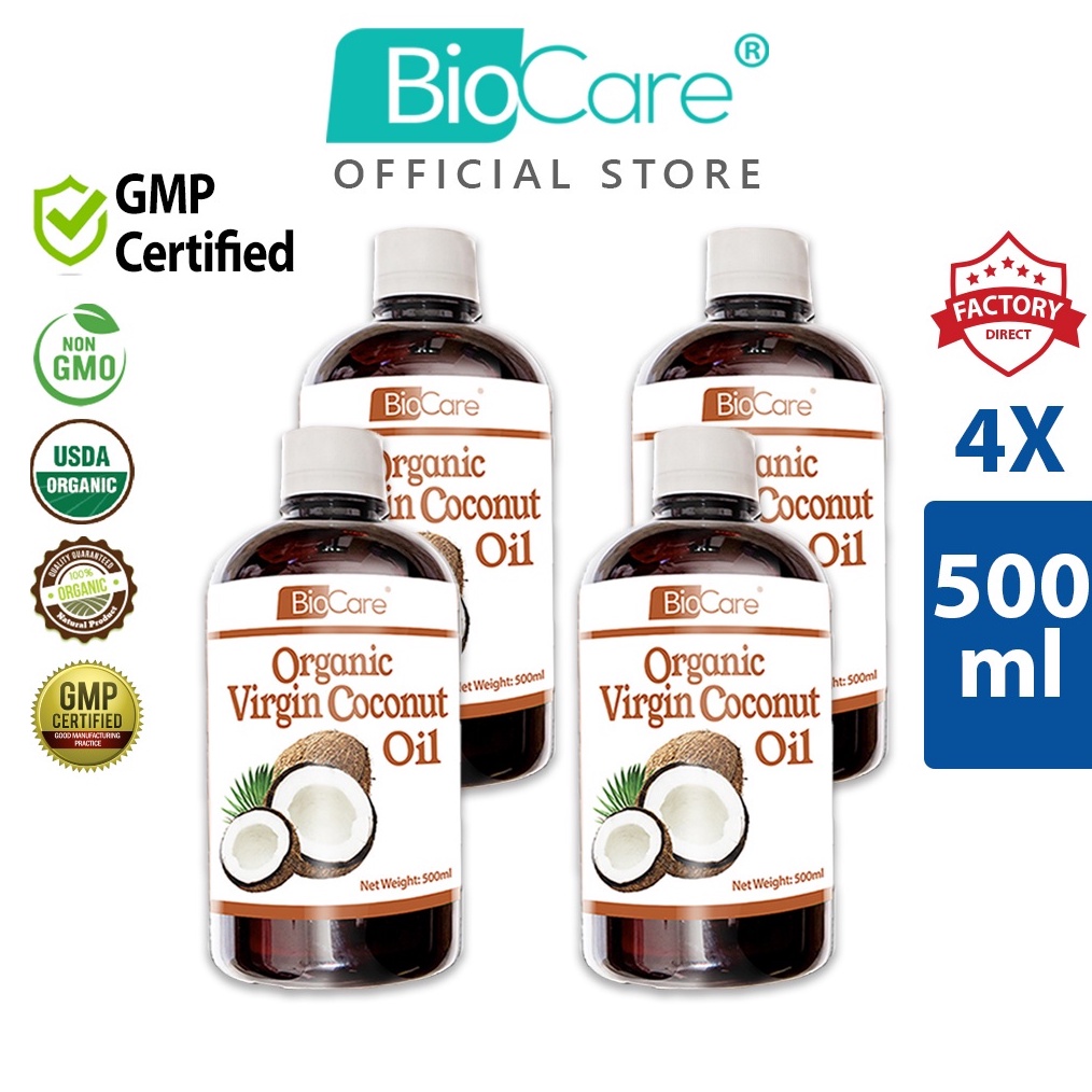 Biocare Organic Virgin Coconut Oil (4 x 500 ml) Shopee Malaysia