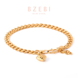 Image of BZEBI Saudi Gold Bracelet with Charms 24k Emas 916 Fashion Jewellery Classic Accessories with Box 510b