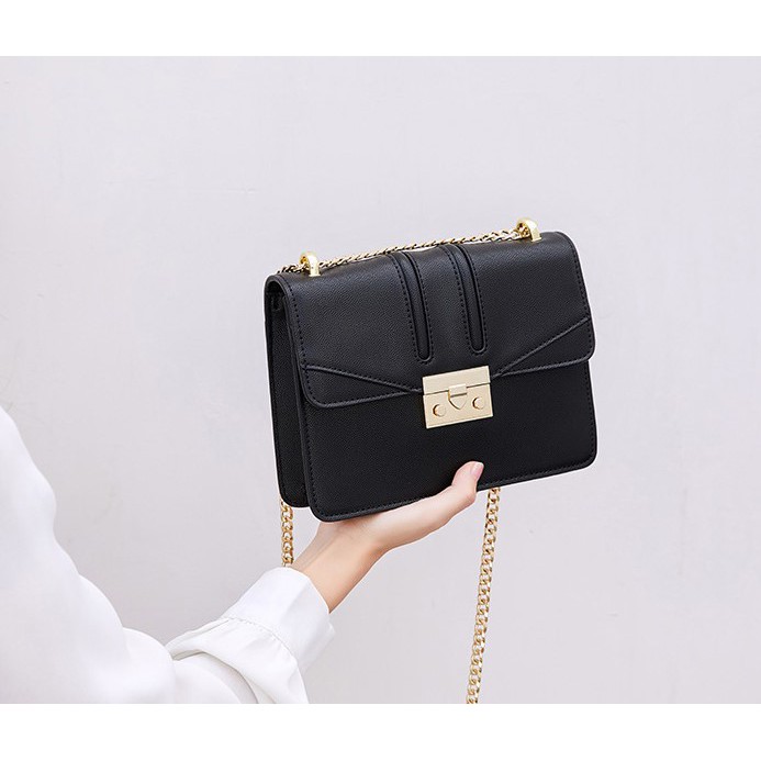 push lock front flap bag