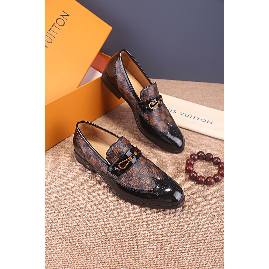 Louis Vuitton Men Shoes Leather Shoes Official Business Shoes Wedding Shoes | Shopee Malaysia