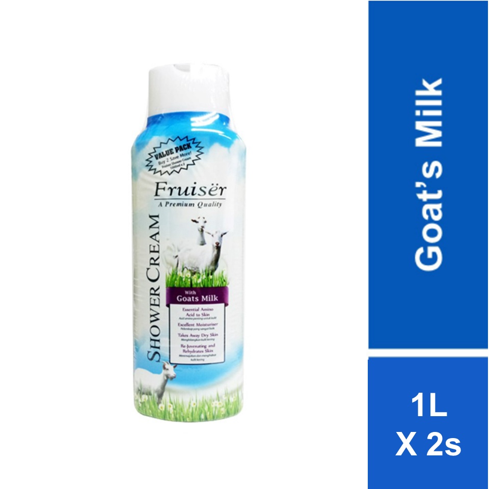 Fruiser Shower Cream Goat's Milk 1000ml x 2 Pack Shopee Malaysia