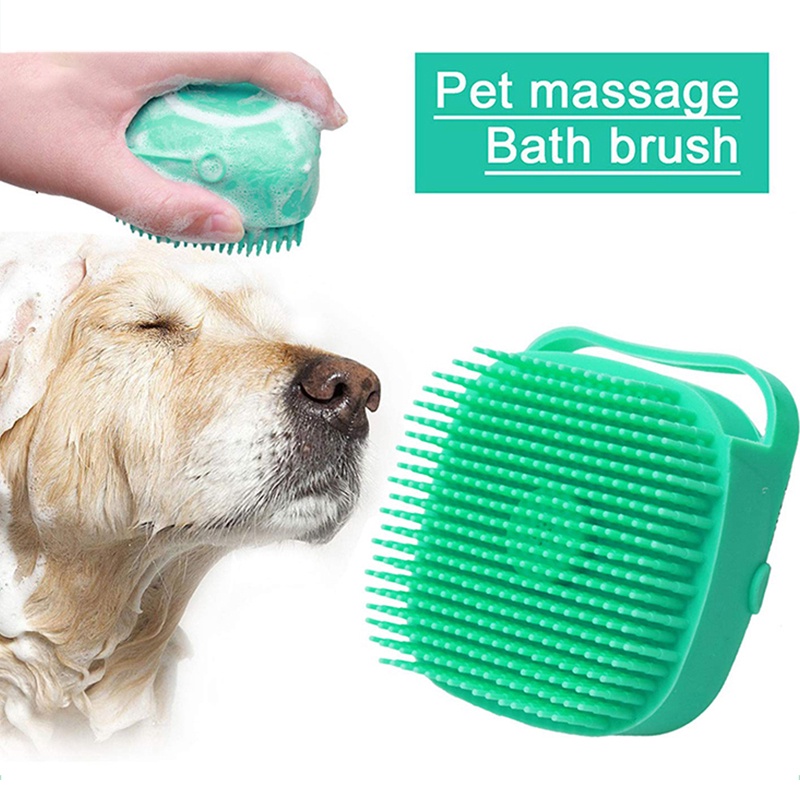 Pet Dog Shampoo Brush 2.7oz/80ml Cat Massage Comb Grooming Scrubber