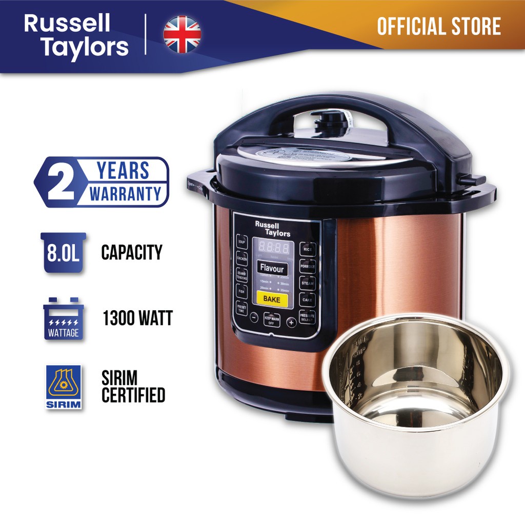 Russell Taylors Electric Pressure Cooker Stainless Steel Pot Rice