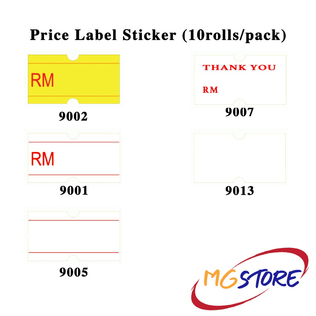 Paper Tag Price Label Sticker Single Row for MX5500 Price Labeller (10