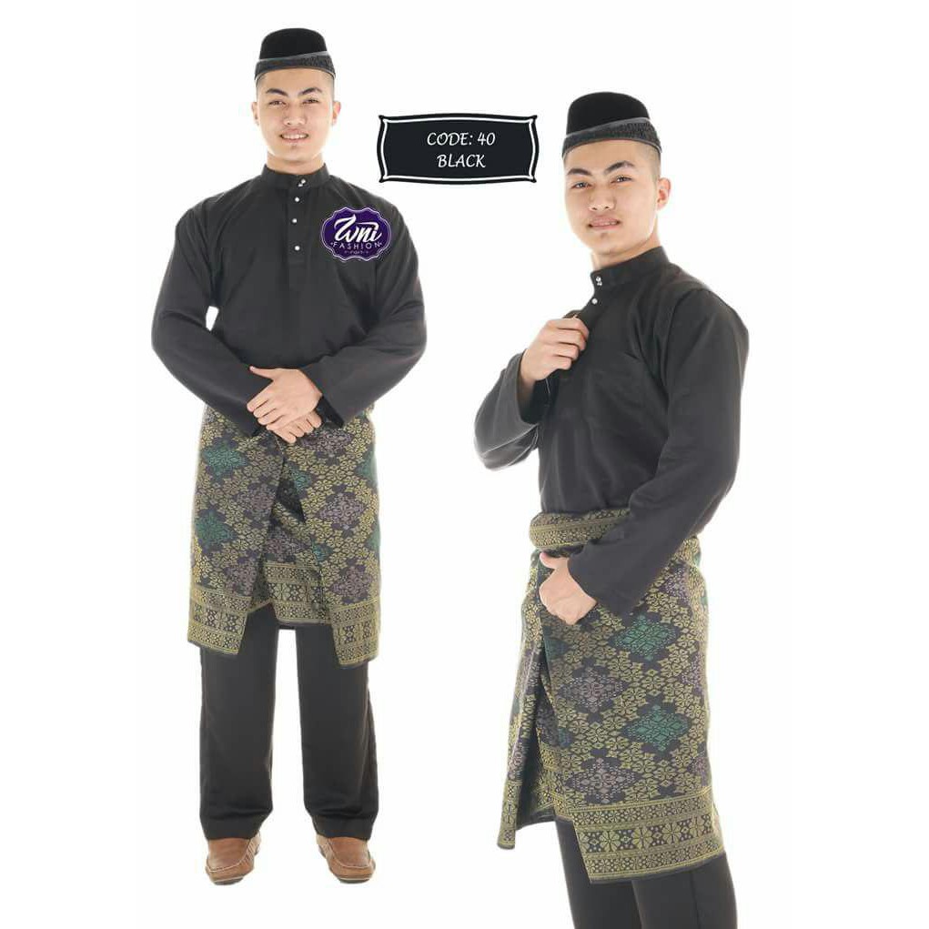 SALE  Baju  Melayu  Ayah dan Anak Warna  Hitam  Putih 