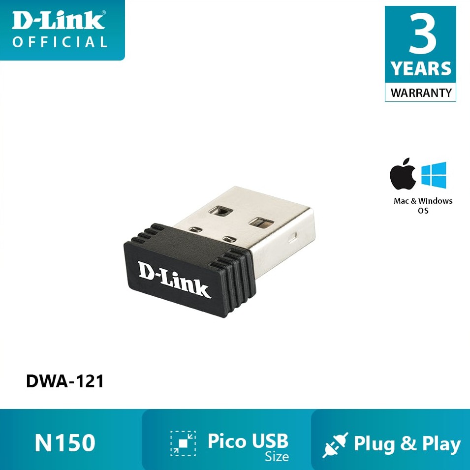 D-Link DWA-121 High Speed Wireless N150 PICO Mini USB WiFi ...