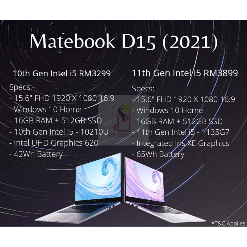 Huawei Matebook D15 I5 10th Gen 11th Gen Laptop 2021original Huawei My