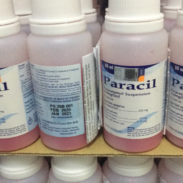 Paracetamol Suspension 250mg 5ml Paracetamol Panadol Ubat Demam Tahan Sakit Kanak Kanak Shopee Malaysia