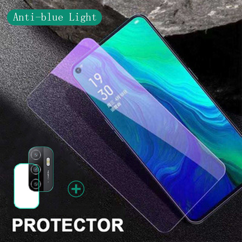 OPPO A53 A73 A93 A15 A92 A72 A52 A12 A12e A91 A31 A9 A5 2020 A5s A3s Tempered Glass Full Coverage Anti Blue Radiation Light Screen Protector Protective Temperd Glass Film