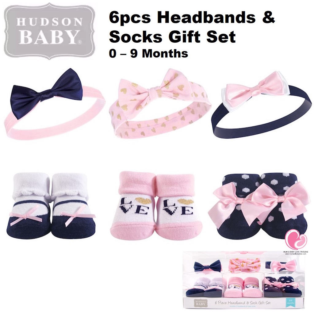 Hudson Baby 6pcs Headbands and Socks Gift Set (0-9 Months) | Shopee Malaysia