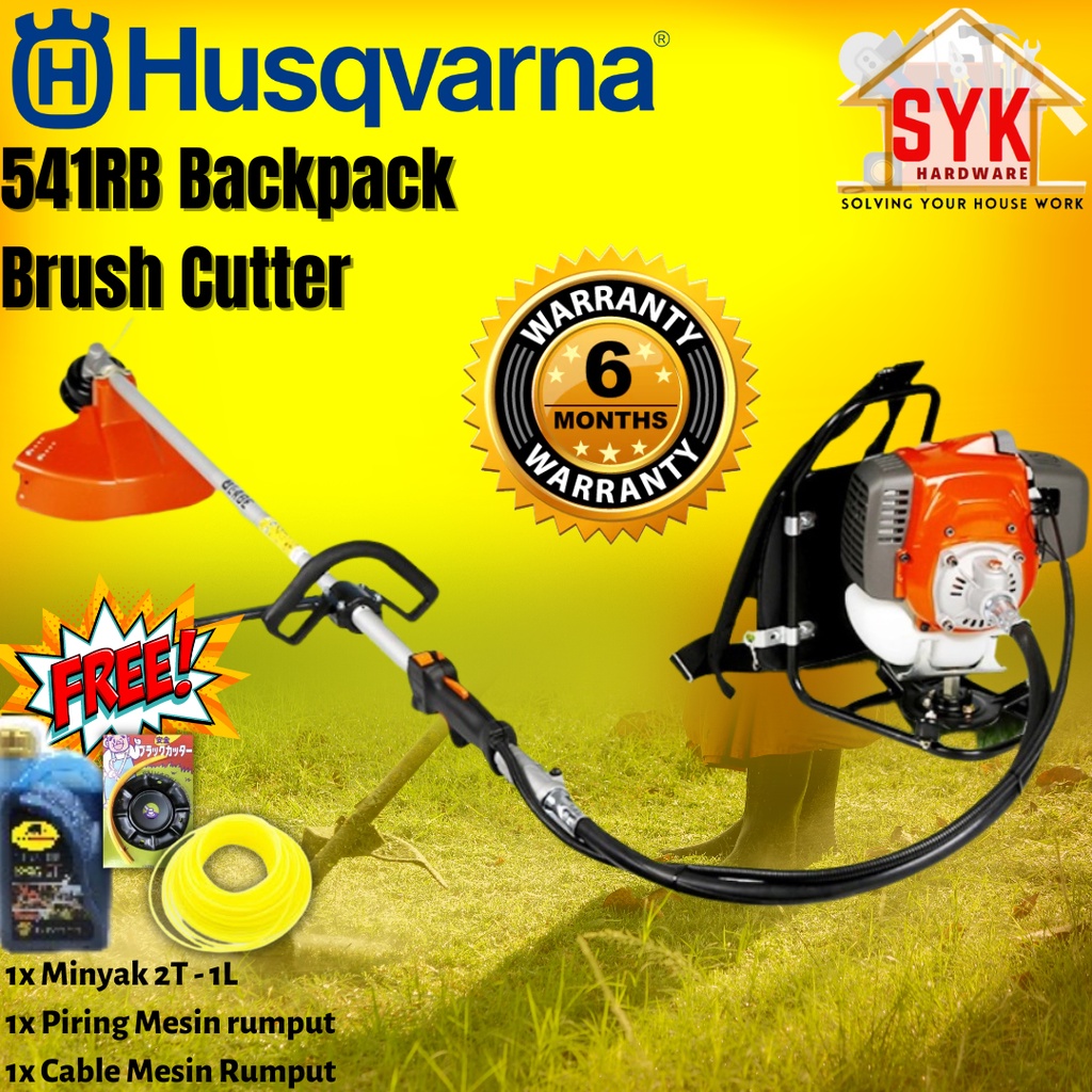 SYK HUSQVARNA 541RB Backpack Brush Cutter Gardening Tools Grass Cutter Machine Mesin Rumput Heavy Duty + FREE GIFT