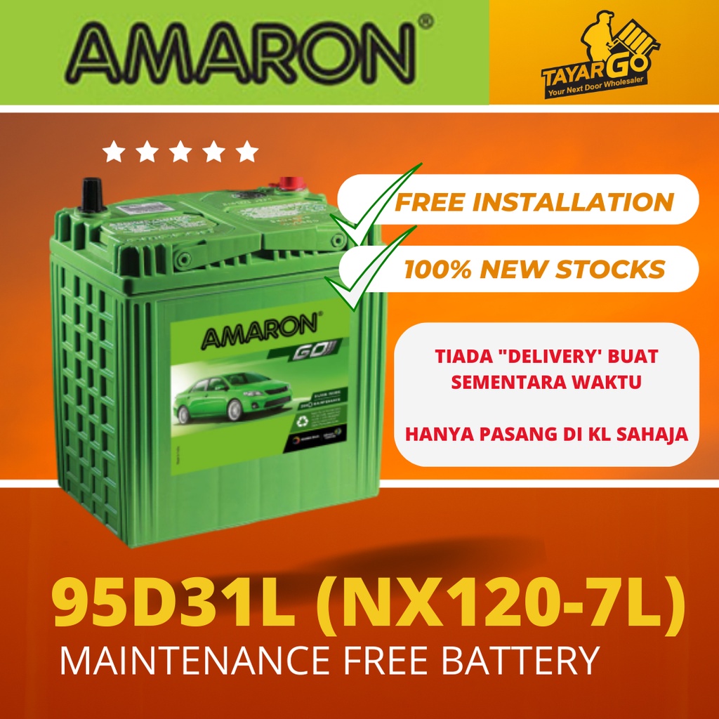 95D31L NX1207L AMARON GO Maintenance Free Battery Hyundai Sante Fe