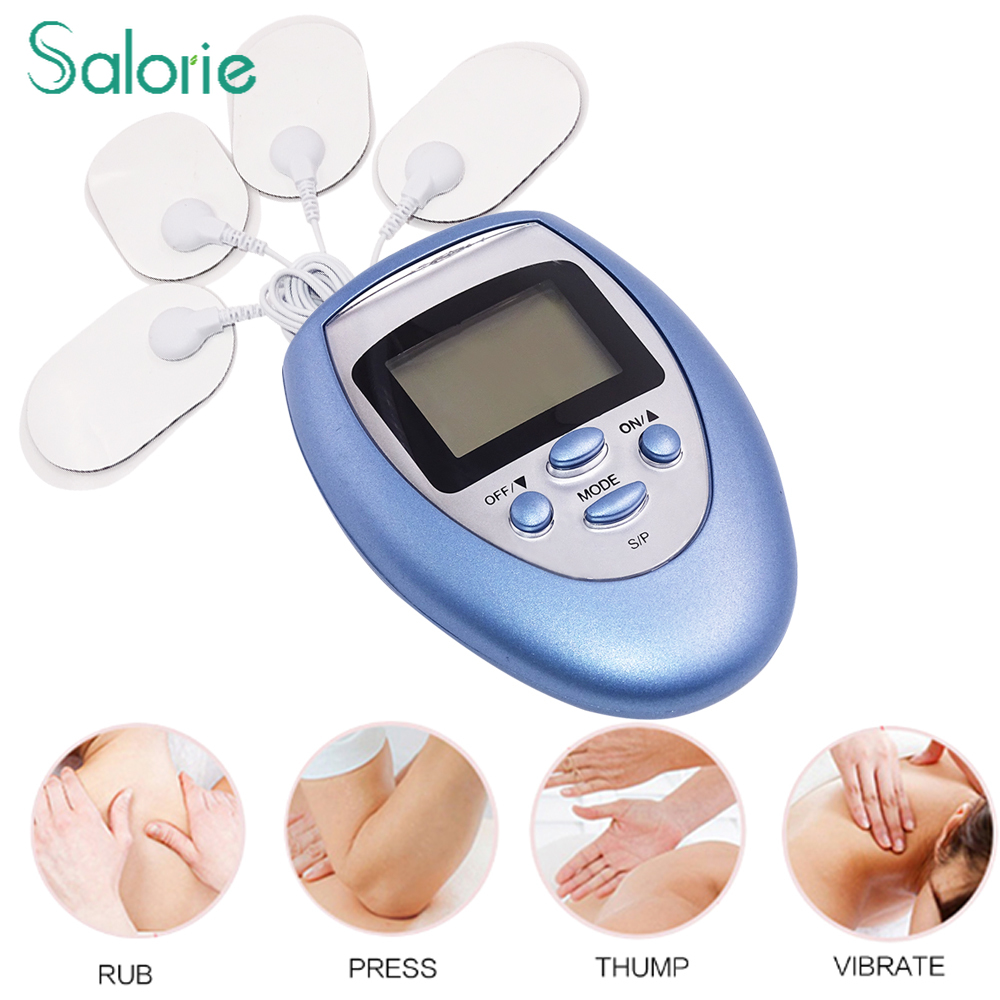 Salorie 8 Modes Mini Electrical Tens Acupuncture Body Massager Muscle Stimulator Digital Therapy Machine for Head Neck Body Leg Foot Relaxing Massage