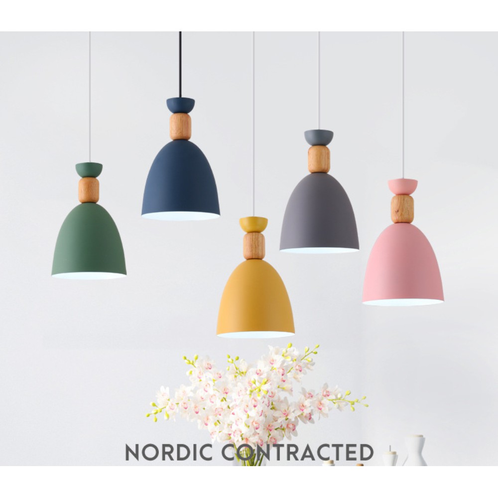 Nordic Pendant Led Hanging Lights Pendant Lighting Wooden Modern Multiple Colour Shopee Malaysia