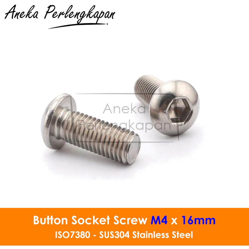 Iso7380 Button Hex Head Screw / Bolt L Button Stainless Steel M4x16mm ...