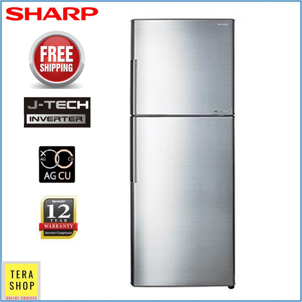 Sharp Sj406mss 400l J Tech Inverter 2 Door Fridge Refrigerator Peti