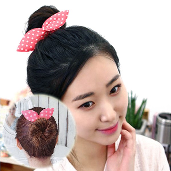 Korean Magic Bunny Ear Hair Styling Curl Bun Maker Ring Twist