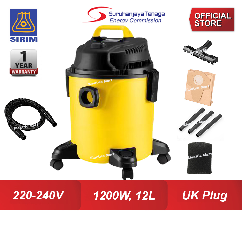 Wet & Dry Vacuum Cleaner 12Litre 1200Watt Sirim Approved