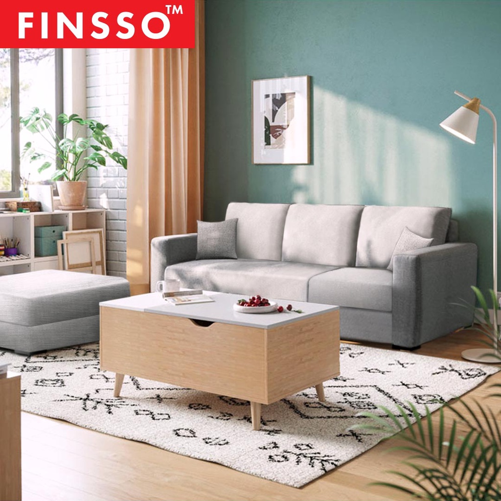 FINSSO: Lauren 868 L-Shape Sofa FREE stool and 2 small pillow [FREE INSTALLATION]