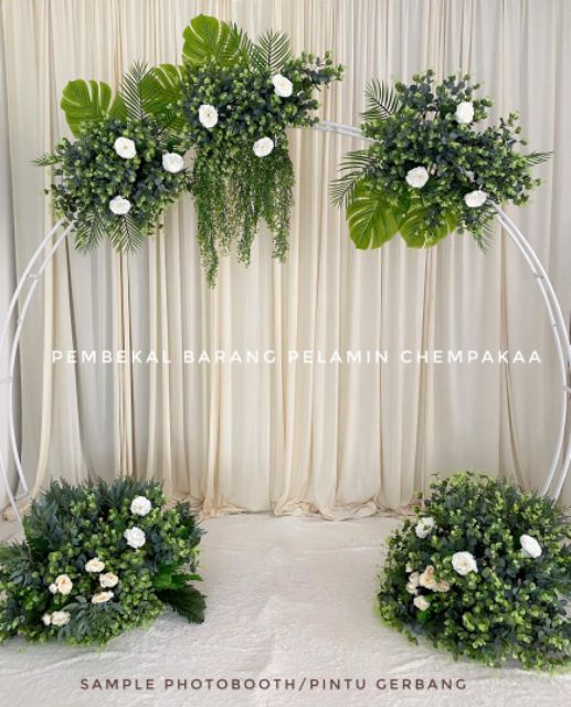 Ready Stock Backdrop Round Pelamin Photobooth Wedding Outdoor Backdrop Pintu Gerbang Pelamin Backdrop Birthday Shopee Malaysia