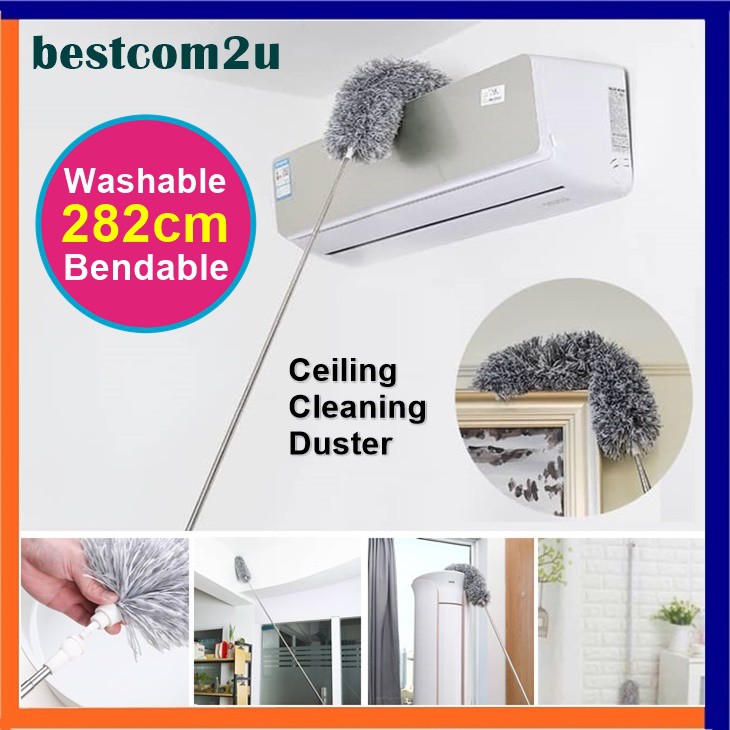 Promo Bendable Curved Retractable Dust Removal Cleaning Micro Fiber Ceiling Fan Duster