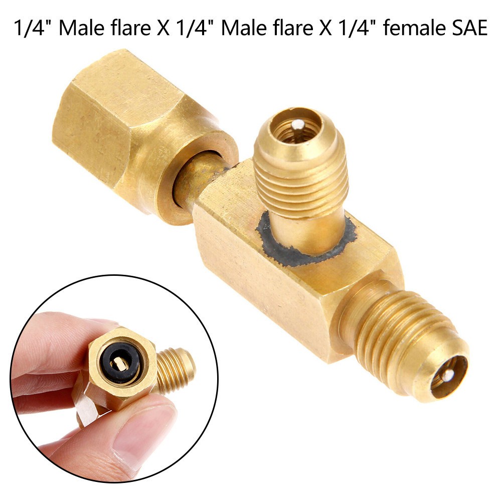 ERGAOBOY 2 Pcs 1/4 Inch Male & Female SAE Flare Brass Quick Coupler Adapter,suitable for the Gauge Deep Vacuum Pump Manifold 