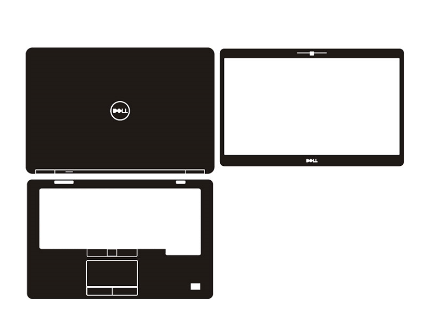 Laptop Black Matte Vinyl Skin Sticker Cover For Dell Latitude E7440