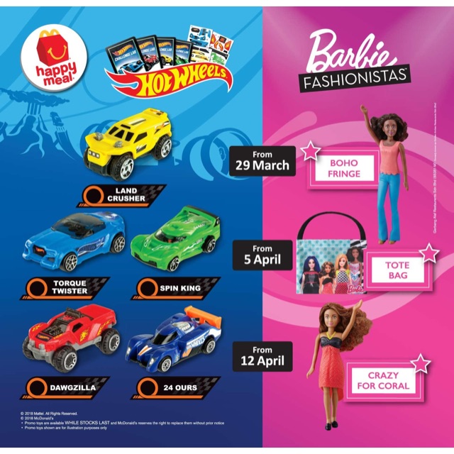 hot wheels mcdonalds 2018