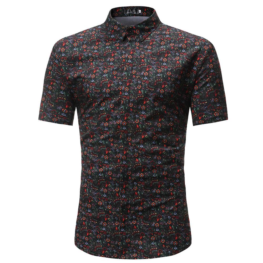 Men Floral Black Ready Stock Summer Bench Non Ironing Short