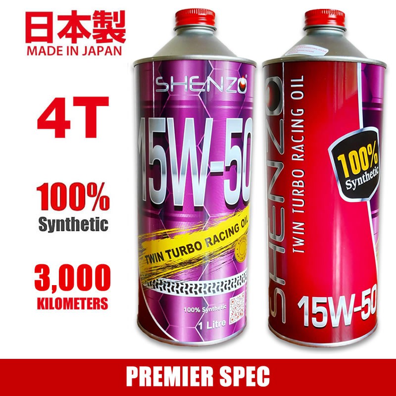 Motorcycle Engine Oil 4T Fully Synthetic 15W50 SHENZO RACING OIL Fully 1L Yamaha 15hp part Kawasaki 150 Y15ZR RS150R