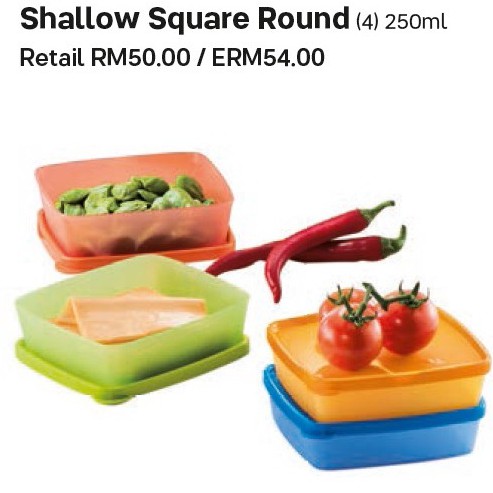 Buy Tupperware Shallow Square Round 250ml 4pcs Seetracker Malaysia