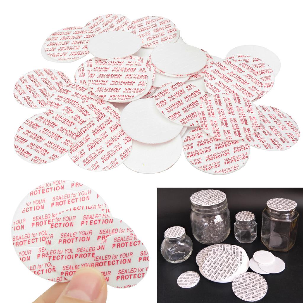 100Pcs Press & Seal Cap Liners Jar Bottle Foam Safety Tamper Seals 20