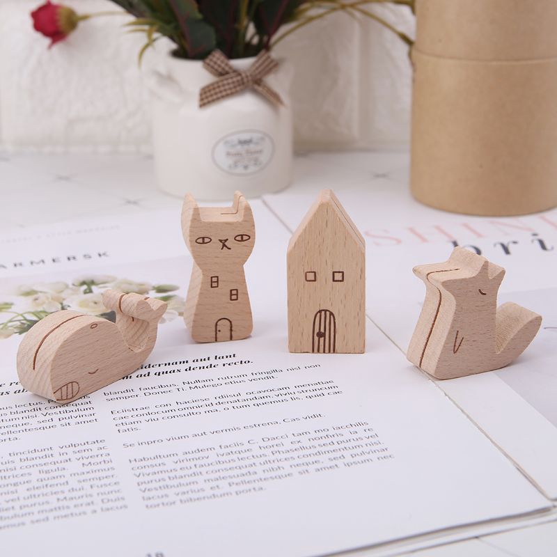 Calendar Clamps Stand Wooden Photo Clips Animal Card Holders Message Folders