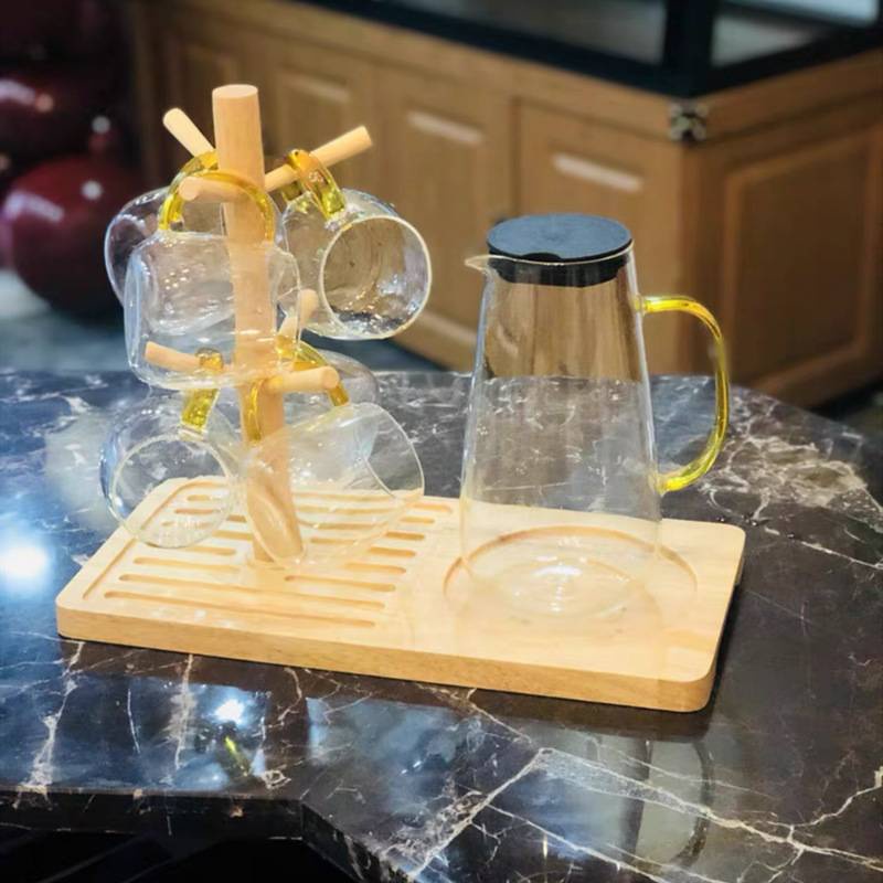 Wooden Mug Cup Holder Kitchen Rack Tea Coffee Tray