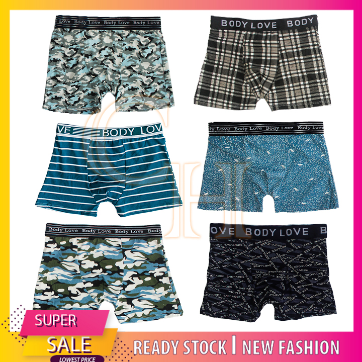 MEN BOXER UNDERWEAR / SELUAR DALAM DEWASA LELAKI / SELUAR DALAM EMPAT SEGI / SPENDER LELAKI / UNM700