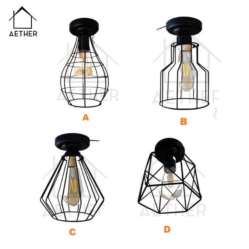 Industrial Design Ceiling Light Decorative Cage Lamp Nordic Indoor