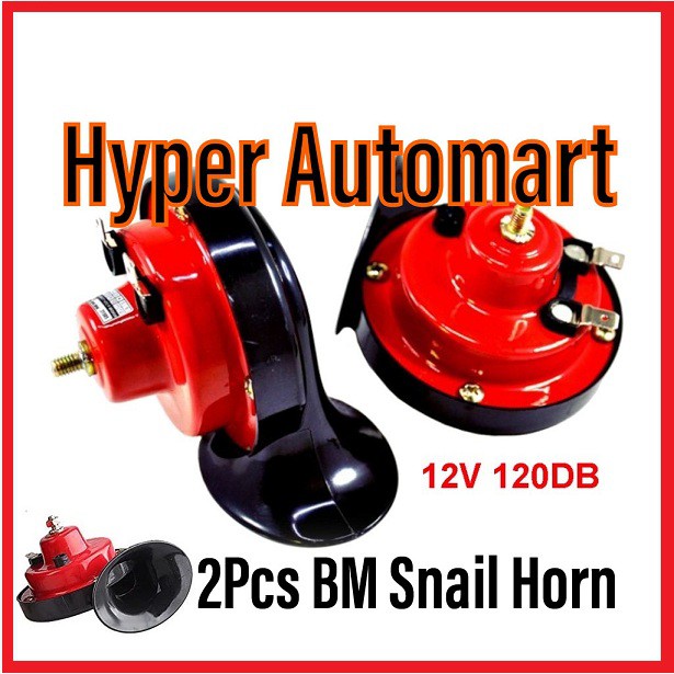 Car Motorcycle Universal Type R Snail Horn BM Horn 12V Kereta Motosikal Siput Kuat Myvi Bezza Axia Alza Saga Wira Iriz