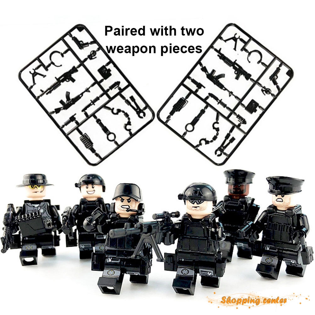 Sc 1 Set Military Swat Teams Figure Set City Police Weapon Model Building Blocks Kits Kids Toys Shopee Malaysia - new helicopterswat team roleplay roblox