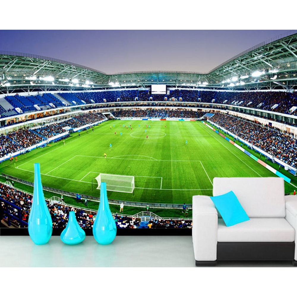 Papel de parede Stadium football field 3d wallpaper,living room sofa TV wall bedroom wall papers home decor restaurant bar mural