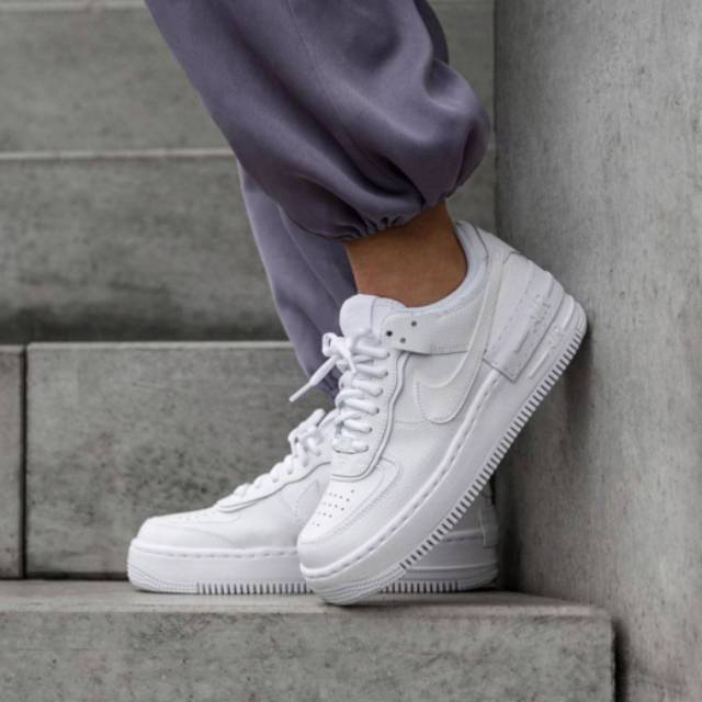 nike air force 1 shadow sneakers in triple white