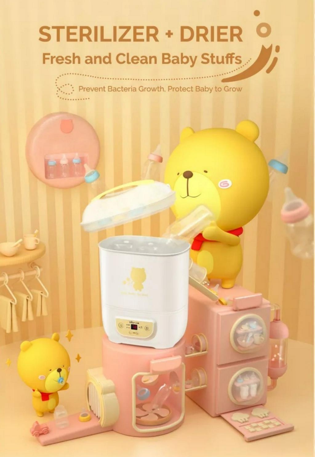 Bear Baby Bottle Sterilizer HighTemperature Steam Disinfection Air